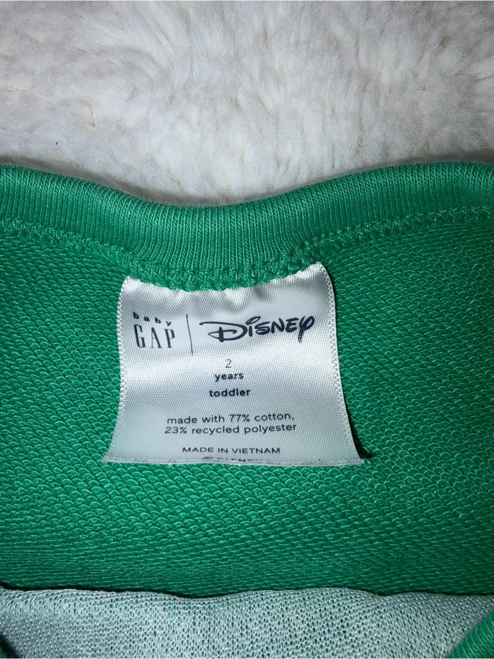 Baby Gap Disney Girls 2T Minnie Mouse Sweatshirt Green Stripes Embroidered